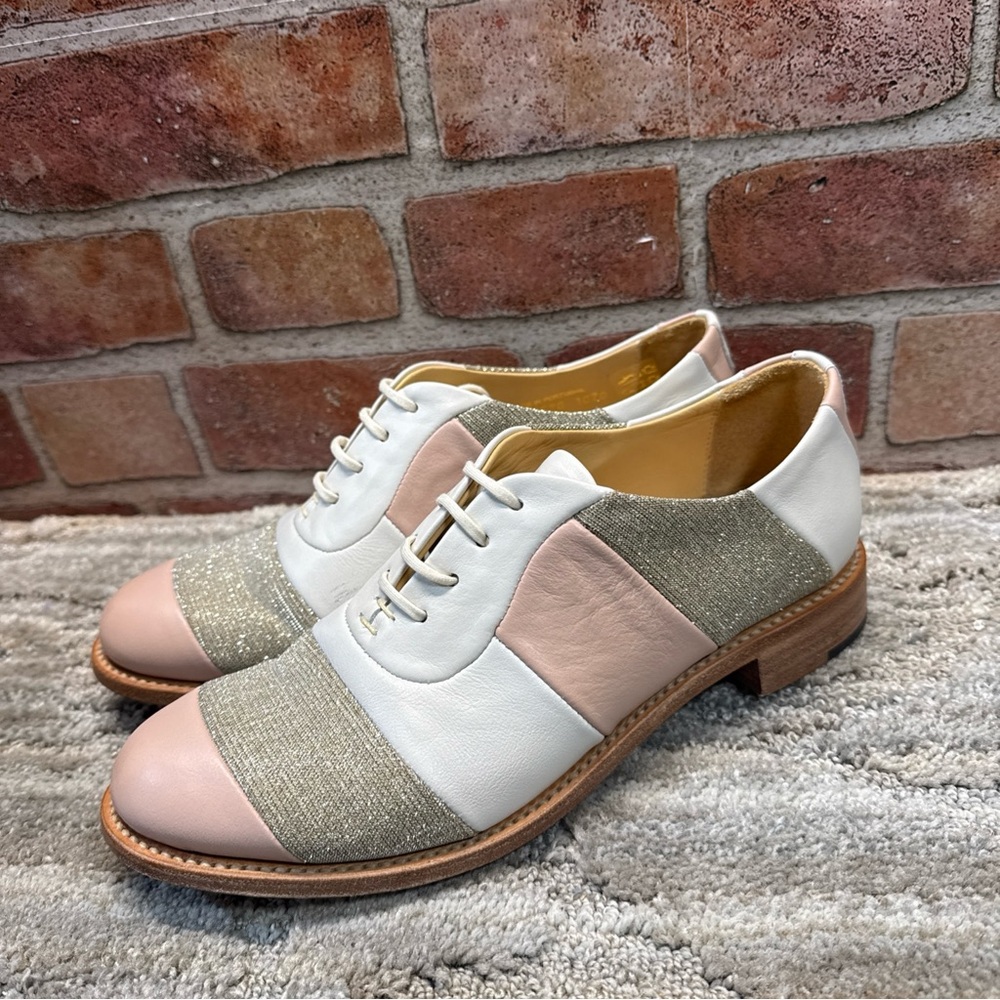 The Office Of Angela Scott 'Mr Smith' Oxford Striped Shoes Womens 37 (US Sz 7 )